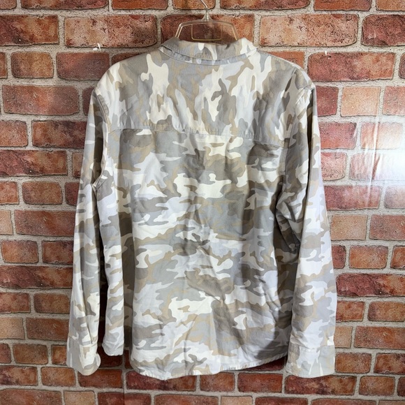LL Bean Womens neutral Camo Shacket BBC Jacket Shirt Size XL . - Picture 2 of 8